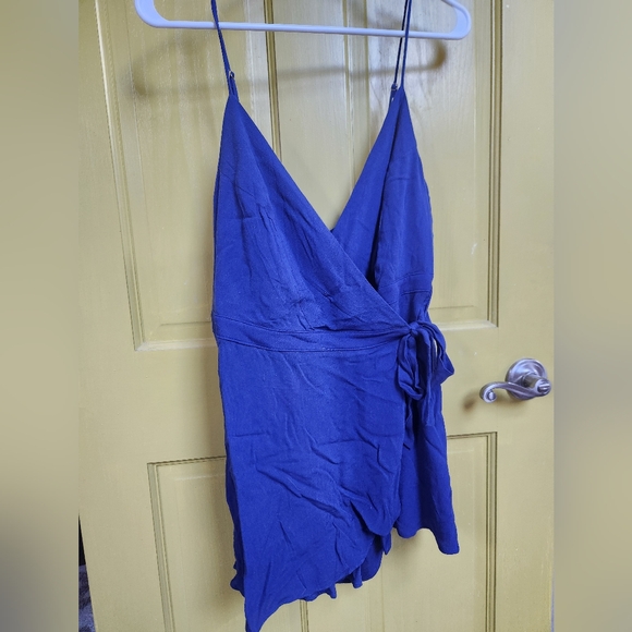 Blue wrap skort dress - Lulus - Picture 2 of 3